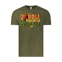 Vintage Olive Gobble till you wobble turkey thanksgiving Vintage Tee - NancyCooperArtShop