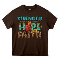 Chocolate Brown Strength Hope Faith Heavy Core Tee - BundleAndBundleShop