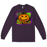 Plum happy halloween jack o' lantern pumpkin Long Sleeve Tee - Jasminsmagicworld