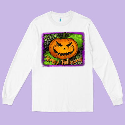 Happy Halloween Jack O' Lantern Pumpkin Long Sleeve Tee Designed By Jasminsmagicworld