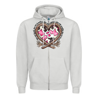 Dove Grey western cowhide heart Zipper Hoodie - CowhideDigitalArt