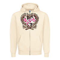 Sandshell western cowhide heart Zipper Hoodie - CowhideDigitalArt