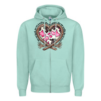 Seafoam western cowhide heart Zipper Hoodie - CowhideDigitalArt