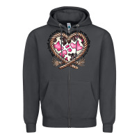 Smoke western cowhide heart Zipper Hoodie - CowhideDigitalArt