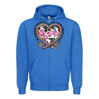 True Royal western cowhide heart Zipper Hoodie - CowhideDigitalArt