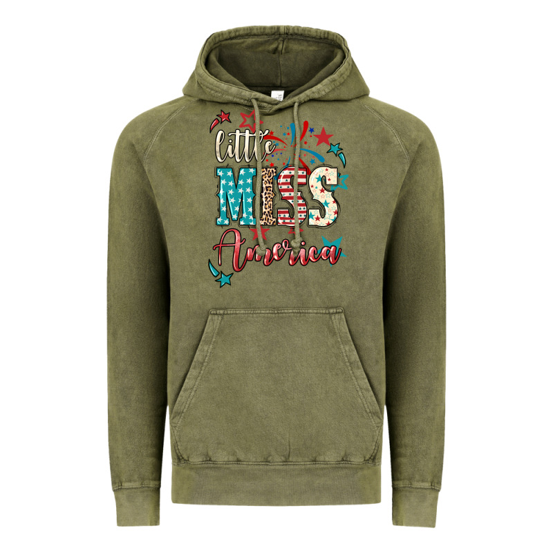 Little Miss America 4th Of July Vintage Hoodie by HowdyJamesFarm | Teevron