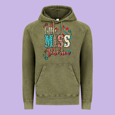 Little Miss America 4th Of July Vintage Hoodie Designed By Howdyjamesfarm