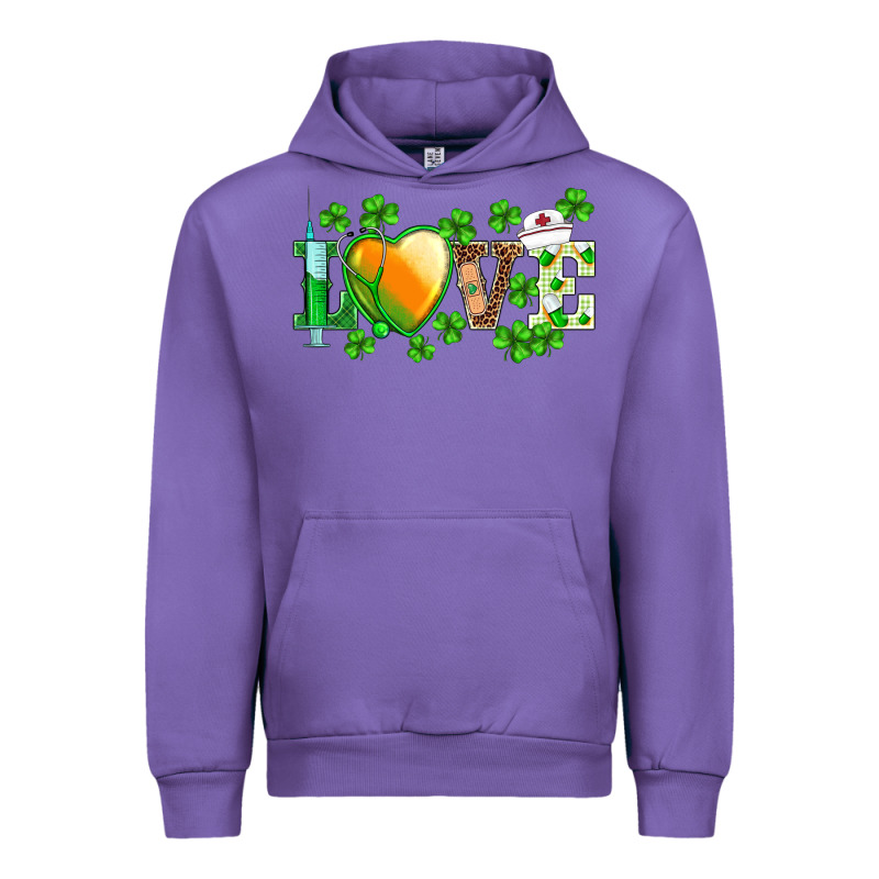 St.patrick's Nurse Love Heart Stethoscope Urban Hoodie by BarkalooDesign | Teevron