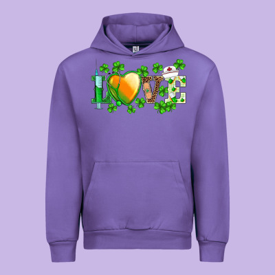 St.patrick's Nurse Love Heart Stethoscope Urban Hoodie Designed By Barkaloodesign