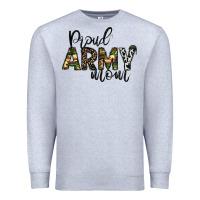 Heather Grey proud Army mom Premium Sweatshirt - CowhideDigitalArt