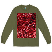 Army Green red glitter party sequins Long Sleeve Tee - lanVoArt