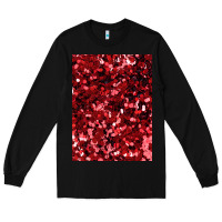 Black red glitter party sequins Long Sleeve Tee - lanVoArt