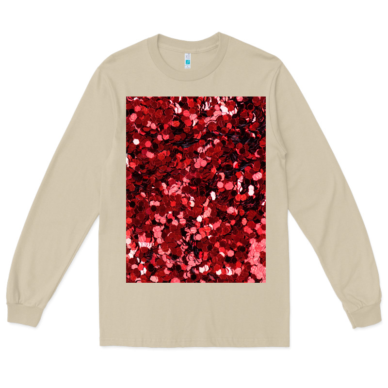 Red Glitter Party Sequins Long Sleeve Tee by lanVoArt | Teevron