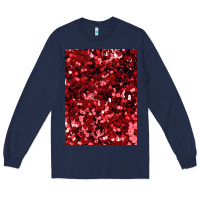Navy red glitter party sequins Long Sleeve Tee - lanVoArt