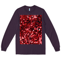 Plum red glitter party sequins Long Sleeve Tee - lanVoArt