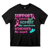 Black Support The Lighters Admire The Survivors Remember The Angels Heavy Core Tee - BundleAndBundleShop