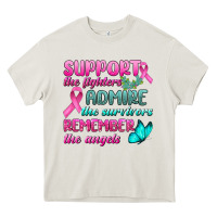 Cream Support The Lighters Admire The Survivors Remember The Angels Heavy Core Tee - BundleAndBundleShop