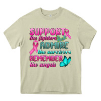 Mossy Support The Lighters Admire The Survivors Remember The Angels Heavy Core Tee - BundleAndBundleShop