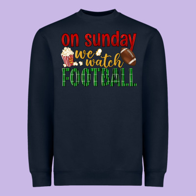 On Sunday We Watch Football Heavyweight Sweatshirt Designed By Bundleandbundleshop