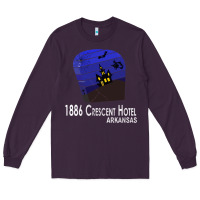 Plum 1886 Crescent Hotel Eureka Springs Arkansas USA Halloween Haunted Bat  Long Sleeve Tee - lanVoArt