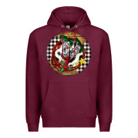 Burgundy Cowgirl Boots Premium Hoodie - FaDigitalArtStudio