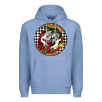 Colony Blue Cowgirl Boots Premium Hoodie - FaDigitalArtStudio