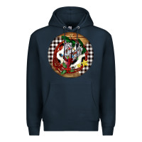 Navy Cowgirl Boots Premium Hoodie - FaDigitalArtStudio