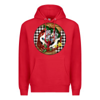 Red Cowgirl Boots Premium Hoodie - FaDigitalArtStudio