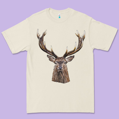 Elk Deer Head Premium Tee Designed By Lillyallendesigns