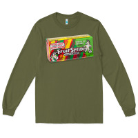 Army Green old school fruit stripe gum Long Sleeve Tee - lanVoArt