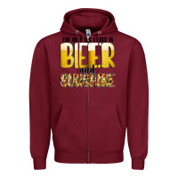 Burgundy The Only c B s I NeedIs Beer And Sunshine Zipper Hoodie - CowhideDigitalArt