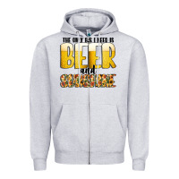Heather Grey The Only c B s I NeedIs Beer And Sunshine Zipper Hoodie - CowhideDigitalArt