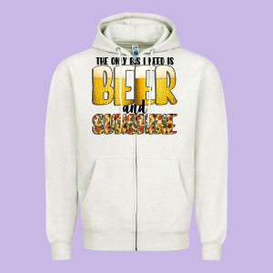 The Only C B S I Needis Beer And Sunshine Zipper Hoodie Designed By Cowhidedigitalart