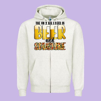 The Only C B S I Needis Beer And Sunshine Zipper Hoodie Designed By Cowhidedigitalart