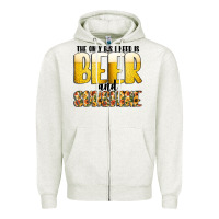 Oatmeal Heather The Only c B s I NeedIs Beer And Sunshine Zipper Hoodie - CowhideDigitalArt