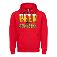 Red The Only c B s I NeedIs Beer And Sunshine Zipper Hoodie - CowhideDigitalArt