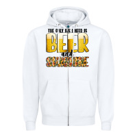 White The Only c B s I NeedIs Beer And Sunshine Zipper Hoodie - CowhideDigitalArt