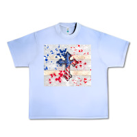 Grape Ice 4th of july flag cross Urban Heavy Tee - TumblerDesignByShophia