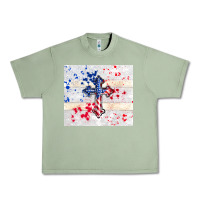 Oil Green 4th of july flag cross Urban Heavy Tee - TumblerDesignByShophia