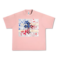 Salmon 4th of july flag cross Urban Heavy Tee - TumblerDesignByShophia