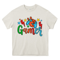 Cream gamer Heavy Core Tee - JahusDesignShop