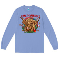 Colony Blue mooey christmas Long Sleeve Tee - CowGirlArtShop