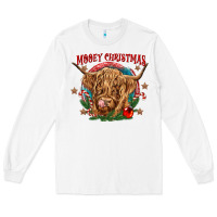 White mooey christmas Long Sleeve Tee - CowGirlArtShop