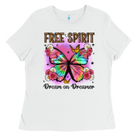 White free spirit dream on dreamer Ladies Tee - Artiststas