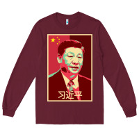 Burgundy chairman xi jinping chinese communist party president china patriotic Long Sleeve Tee - lanVoArt