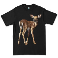 Black white tailed fawn deer Premium Tee - LillyAllenDesigns