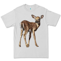 Dove Grey white tailed fawn deer Premium Tee - LillyAllenDesigns