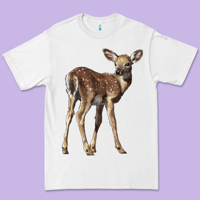 White Tailed Fawn Deer Premium Tee Designed By Lillyallendesigns