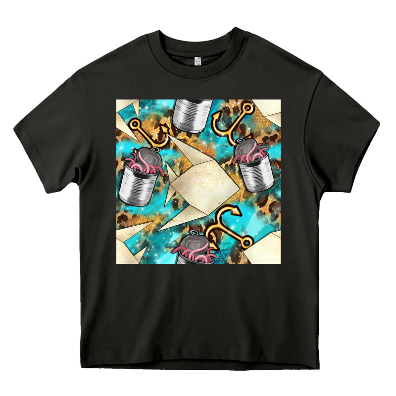 Paper Fish And Canned With Anchor Seamless Pattern Pbs Heavy Core Tee by BundleAndBundleShop | Teevron