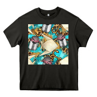 Asphalt Paper Fish And Canned With Anchor Seamless Pattern Pbs Heavy Core Tee - BundleAndBundleShop